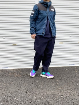 「Supreme x The North Face」｜「アイテム（スウェット）」を使った、hellocoordinateさん（メンズ・170cm）の冬コーディネート