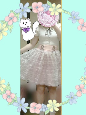 「axes femme POETIQUE（アクシーズファムポエティック）のアイテム（Tシャツ/カットソー）」を使った、teroさん（レディース・153cm）の夏コーディネート