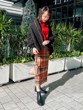 「AMBOISE（アンボワーズ）のアイテム」を使った、あやかさん（レディース・165cm）の秋コーディネート