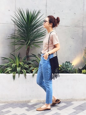 「アイテム（バレエシューズ）」を使った、SAAYA KOUZAWAさん（レディース・165cm）の春コーディネート