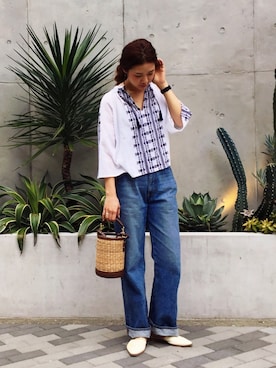 「Adam et Rope A・E・R（アダムエロペ）のアイテム（サンダル）」を使った、SAAYA KOUZAWAさん（レディース・165cm）の春コーディネート