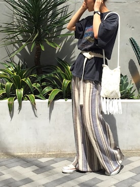 「ロックT」｜SAAYA KOUZAWAさん（レディース・165cm）の春コーディネート