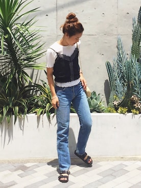 「H&M（エイチ・アンド・エム）のアイテム（サンダル）」を使った、SAAYA KOUZAWAさん（レディース・165cm）の夏コーディネート
