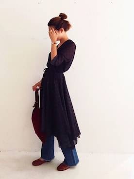 「アイテム（バレエシューズ）」を使った、SAAYA KOUZAWAさん（レディース・165cm・20代）の秋コーディネート