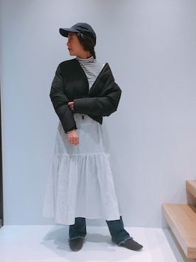 「TODAYFUL（トゥデイフル）のアイテム（ダウンジャケット/コート）」を使った、SAAYA KOUZAWAさん（レディース・165cm）の秋コーディネート