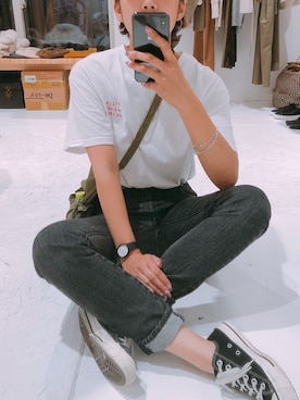 「TODAYFUL（トゥデイフル）のTODAYFUL(トゥディフル) ''Vintage Apron Sacoche'' ヴィンテージエプロンサコッシュ ／11821066（ショルダーバッグ）」を使った、SAAYA KOUZAWAさん（レディース・165cm）の秋コーディネート
