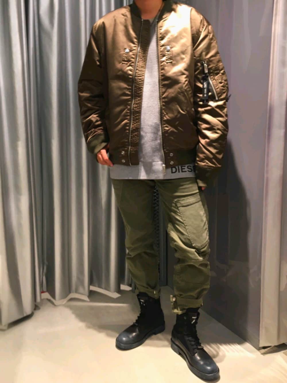 DIESEL ワッフル ジャケット 美品 DIESEL（ディーゼル）の「メンズ ジャケット ワッフル（ブルゾン