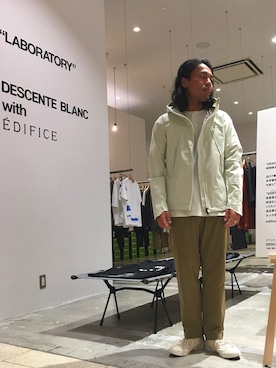 「DESCENTE ALLTERRAIN（デサント　オルテライン）のアイテム（ナイロンジャケット）」を使った、KOJIさん（メンズ・168cm）の夏コーディネート