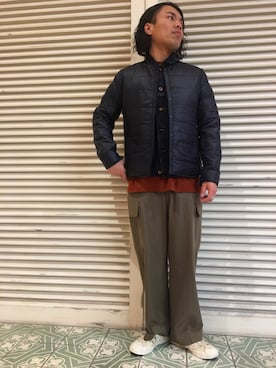 「デサント」｜「アイテム（ダウンジャケット/コート）」を使った、KOJIさん（メンズ・168cm）の秋コーディネート