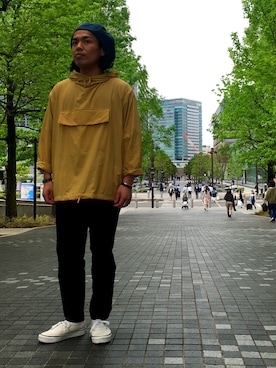 「DESCENTE ALLTERRAIN（デサント　オルテライン）のアイテム（パンツ）」を使った、KOJIさん（メンズ・168cm）の春コーディネート