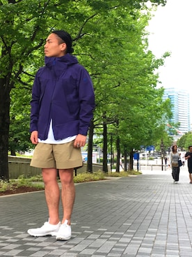 「DESCENTE ALLTERRAIN（デサント　オルテライン）のアイテム（マウンテンパーカー）」を使った、KOJIさん（メンズ・168cm）の春コーディネート