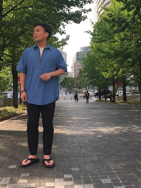「DESCENTE ALLTERRAIN（デサント　オルテライン）のアイテム（パンツ）」を使った、KOJIさん（メンズ・168cm）の夏コーディネート