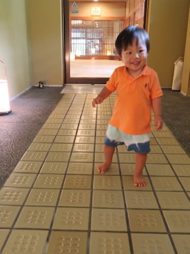 「アイテム（ポロシャツ）」を使った、Ryuさん（キッズ・80cm）の夏コーディネート