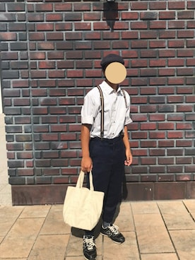 「summer」｜「アイテム（ハンチング/ベレー帽）」を使った、wawawa0125さん（メンズ・163cm）の夏コーディネート