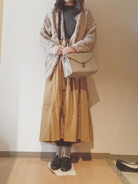 yuriさんの「ベルト付きロングフレアスカート」を使ったコーディネート