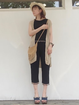 「レディース」｜「アイテム（オールインワン・サロペット）」を使った、LADIES&ANTIQUES NoT kyomachiさん（レディース・161cm）の夏コーディネート