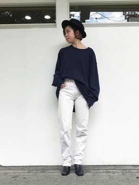 「Eddie Bauer（エディーバウアー）のアイテム（Tシャツ/カットソー）」を使った、LADIES&ANTIQUES NoT kyomachiさん（レディース・161cm）の秋コーディネート