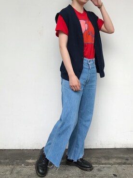 「Eddie Bauer（エディーバウアー）のアイテム（ベスト）」を使った、LADIES&ANTIQUES NoT kyomachiさん（レディース・161cm）の夏コーディネート