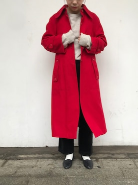 「アイテム（ステンカラーコート）」を使った、LADIES&ANTIQUES NoT kyomachiさん（レディース・161cm・20代）の冬コーディネート