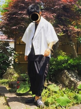 チャコペン相互使用（Yohji Yamamoto）的時尚穿搭