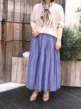 「プリーツ」｜「アイテム（財布/小物）」を使った、yamadaさん（レディース・159cm）の春コーディネート