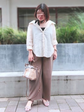 「アイテム（パンプス、グレー系）」を使った、yamadaさん（レディース・159cm）の春コーディネート