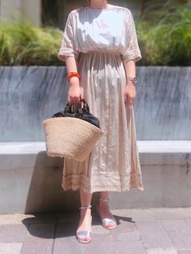 「Te chichi CLASSIC（テチチクラシック）のアイテム（ワンピース/ドレス）」を使った、yamadaさん（レディース・159cm）の夏コーディネート
