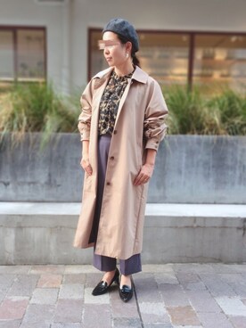 「Te chichi（テチチ）のアイテム（ステンカラーコート）」を使った、yamadaさん（レディース・157cm）の秋コーディネート