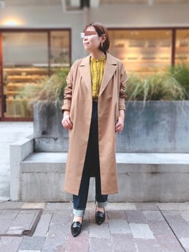 「Te chichi（テチチ）のアイテム（チェスターコート）」を使った、yamadaさん（レディース・160cm）の秋コーディネート