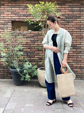 「Te chichi（テチチ）のアイテム（シャツワンピース）」を使った、yamadaさん（レディース・158cm）の春コーディネート