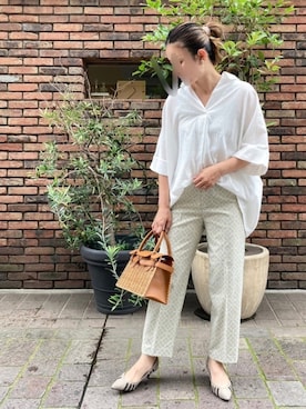 「Te chichi CLASSIC（テチチクラシック）のアイテム（パンプス）」を使った、yamadaさん（レディース・158cm）の夏コーディネート