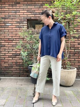「Te chichi CLASSIC（テチチクラシック）のアイテム（パンプス）」を使った、yamadaさん（レディース・158cm）の夏コーディネート