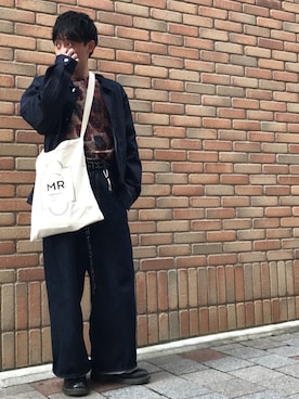 「エトセンス」｜「アイテム（デニムジャケット）」を使った、M.K U170さん（メンズ・170cm）の春コーディネート