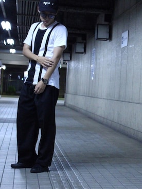 「撮影」｜「アイテム（帽子）」を使った、M.K U170さん（メンズ・170cm）の夏コーディネート