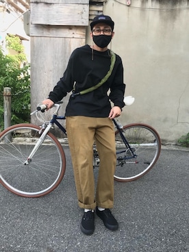 「KBF（ケイビーエフ）のアイテム」を使った、はすさん（メンズ・168cm）の春コーディネート
