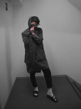 「緑」｜「アイテム（トレンチコート）」を使った、Jさん（メンズ・172cm）の春コーディネート