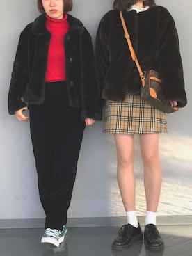 「ohotoro」｜「アイテム（ジャケット/アウター）」を使った、saeさん（レディース・158cm）の冬コーディネート
