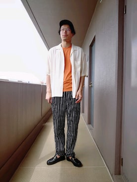 「NANO universe（ナノユニバース）のOGAWA ALLWEATHER TEE TYPE1（Tシャツ/カットソー）」を使った、はたさん（メンズ・178cm）の春コーディネート