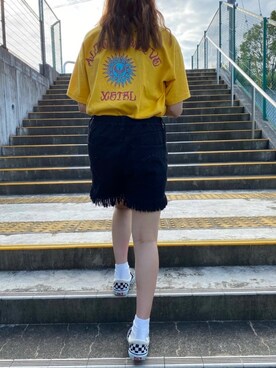 「MILKFED.」｜「アイテム（スリッポン）」を使った、田中彩雅さん（レディース・157cm）の夏コーディネート