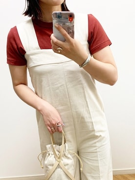 「rectangle（レクタングル）のアイテム（オールインワン・サロペット）」を使った、kanakomikiさん（レディース・160cm）の春コーディネート