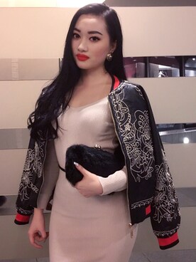 「黒髪」｜「アイテム（ブルゾン）」を使った、mayukopetiteさん（レディース・152cm）の冬コーディネート