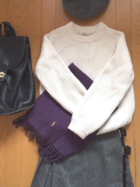 「O'NEIL of DUBLIN（オニールオブダブリン）の＜15秋冬＞【O'NEIL OF DUBLIN(オニール・オブ・ダブリン)】キルトスカート 124 HEAVY TWEED SOLID（スカート）」を使った、myimksotさん（レディース・163cm）の秋コーディネート