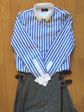 「O'NEIL of DUBLIN（オニールオブダブリン）の＜15秋冬＞【O'NEIL OF DUBLIN(オニール・オブ・ダブリン)】キルトスカート 124 HEAVY TWEED SOLID（スカート）」を使った、myimksotさん（レディース・163cm）の春コーディネート