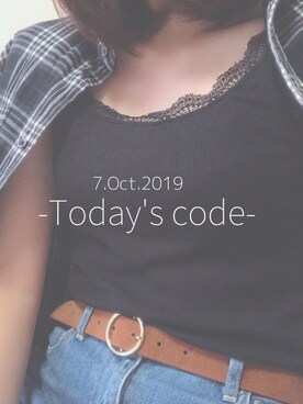 「niko and...（ニコアンド）の起毛ビエラチェック丸シャツ【niko and...】（シャツ/ブラウス、ブラック系）」を使った、ﾘ   ｻさん（レディース・161cm）の秋コーディネート