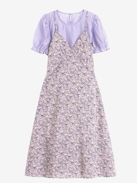 「¥3900のアイテム（ワンピース、パープル系）」を使った、ﾘ   ｻさん（レディース・161cm）の春コーディネート