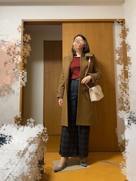 「NANO universe（ナノユニバース）のアイテム（ダッフルコート）」を使った、ふとっちょさん（レディース・163cm）の冬コーディネート