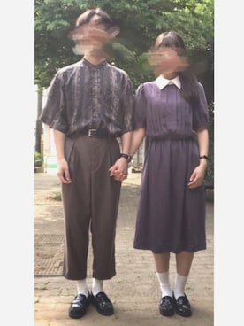「カップル」｜「アイテム（ワンピース/ドレス）」を使った、risakoさん（レディース・158cm）の夏コーディネート