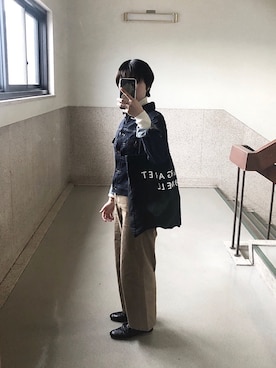 「無印良品（ムジルシリョウヒン）のアイテム（デニムジャケット）」を使った、natsuuuuuさん（レディース・157cm）の秋コーディネート