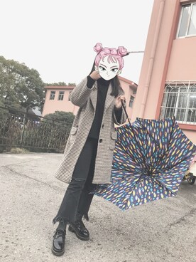 「ZARA（ザラ）のアイテム（デニムパンツ、ブラック系）」を使った、ふみさん（レディース・158cm）の春コーディネート