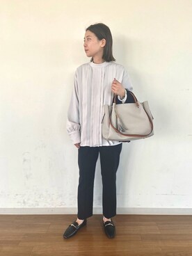 「RODE SKO」｜「アイテム（スラックス）」を使った、yuinaさん（レディース・158cm）の冬コーディネート